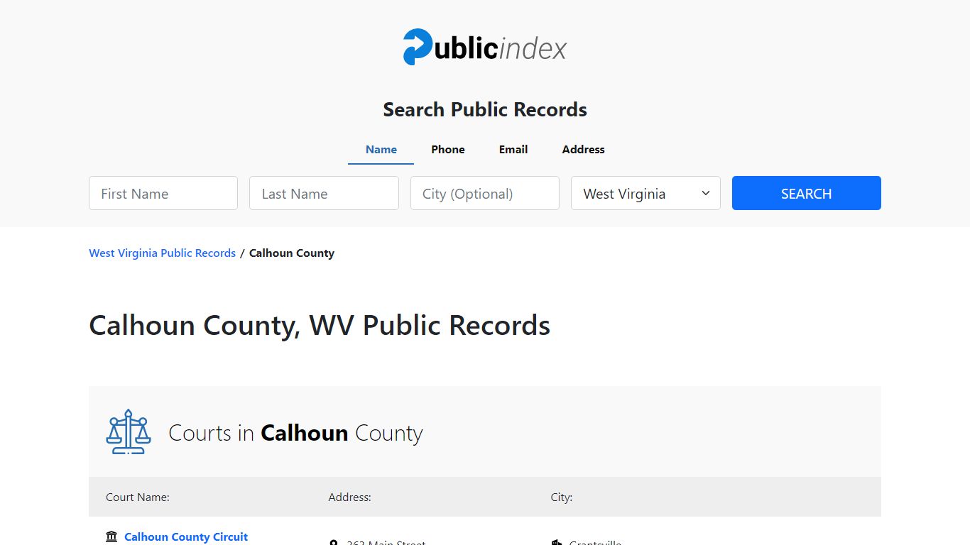 Calhoun County, WV Public Court, Arrest and Inmate Records - ThePublicIndex